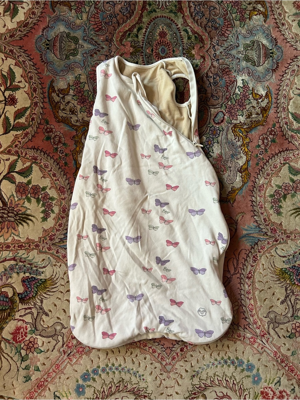 Woolino 6-18 Months Organic Cotton Sleepsack Butterfly Pattern